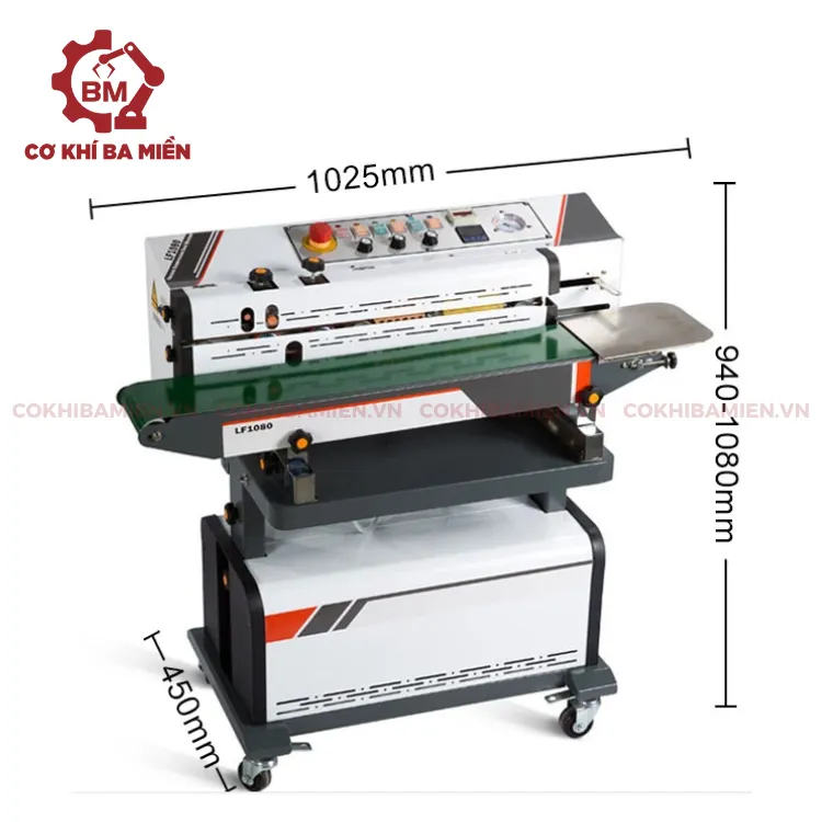 Kích thước của máy hàn miệng túi liên tục đa năng