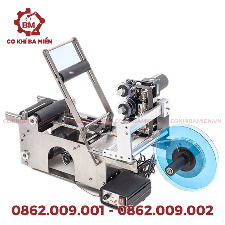 Mua máy dán nhãn chai tròn có in date tại Cơ Khí Ba Miền