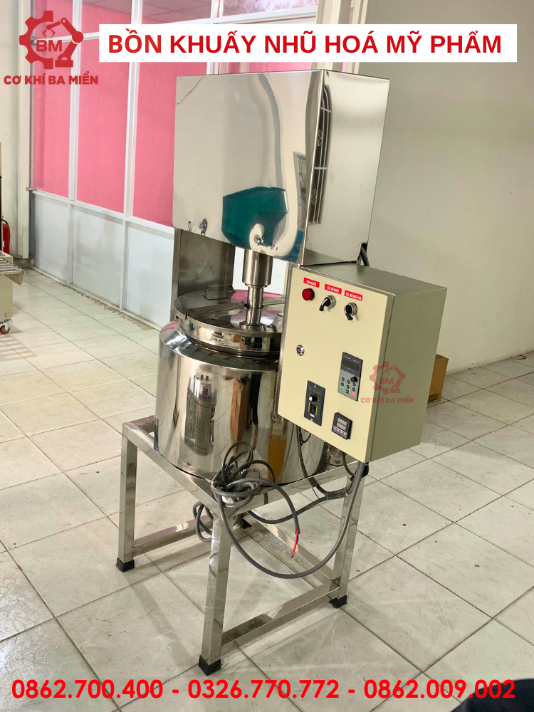 Bồn nhũ hóa gia nhiệt 50 Lít kết hợp cánh quét