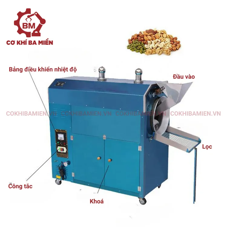 Cấu tạo của máy rang hạt ngũ cốc