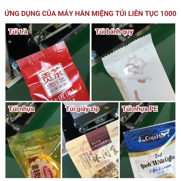 Ứng dụng của máy hàn miệng túi 1000