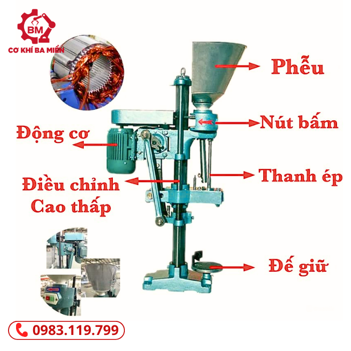 Máy đóng nút bần chai rượu bán tự động